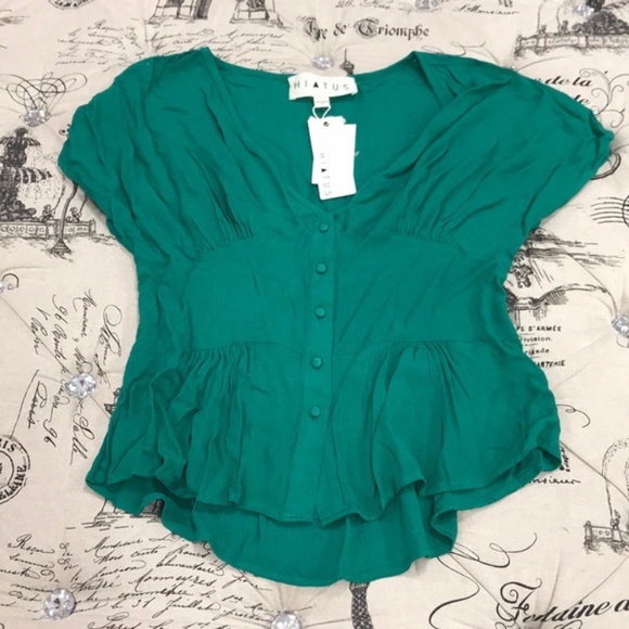 HIATUS Button Front Short Sleeve Blouse - Picture 3 of 6